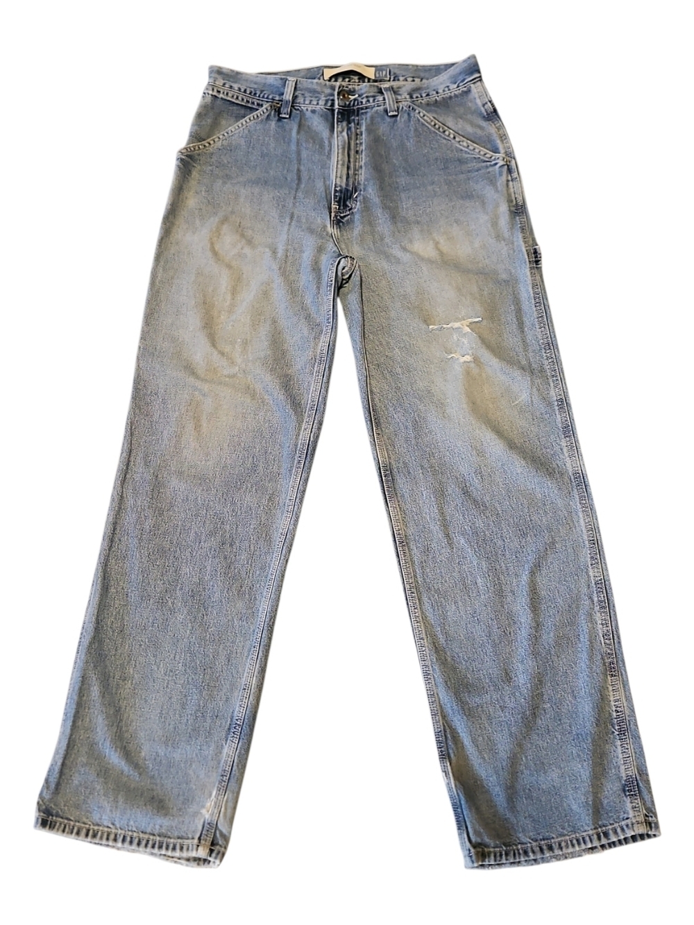 GAP Carpenter Loose Fit Jeans 90's Vintage Baggy Pants Mens 32/32 Distressed